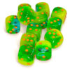 Gemini 26670 16mm d6 Plasma Luminary Green-Teal/orange (12) Dice