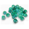 Chessex 27995 d6Cube 12mm Borealis Luminary Kelp/light green (36) Dice